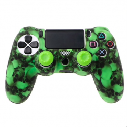 PS4 Pro Slim Controller skull silicone gamepad cover case & 2 joystick capsControllers