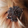 Fleur en cristal & papillon - clip cheveux vintage
