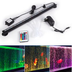 Acquario / acquario serbatoio di pesce - lampada a bolle d'aria - RGB - telecomando - luce della barra LED