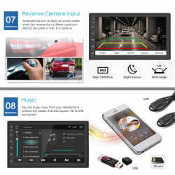 Android 9 - DIN-2 autoradio - 7' touch screen - GPS - Bluetooth - FM - WIFI -MP3 - Mirrorlink