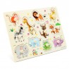Animali di cartone - giocattoli di puzzle di legno per bambini