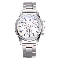 Montre à quartz analogique en acier inoxydable