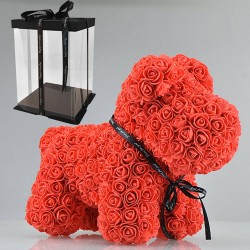 Cane realizzato in rose infinite - 40 cm
