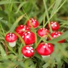 Decorazione da giardino - mini funghi di puntino bianco rosso 2cm 10 pz