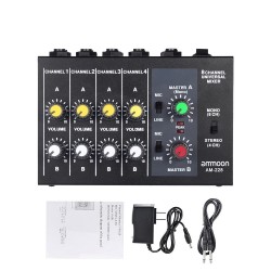 Console di miscelazione AM-228 - ultracompatto - basso rumore - 8 canali mixer audio con alimentatore