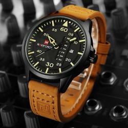 NAVIFORCE - cinturino in pelle - orologio al quarzo