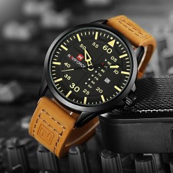 NAVIFORCE - cinturino in pelle - orologio al quarzo