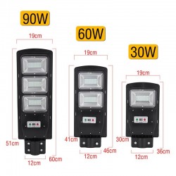 30W - 60W - 90W LED luce solare strada - sensore di movimento PIR - telecomando - impermeabile