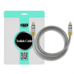 Toslink EMK - cavo audio ottico premium - connettore in oro Spdif OD8.0mm - 1m - 2m - 3m - 5m