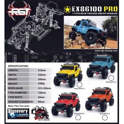 RGT EX86100 PRO Kit 1/10 2.4G 4WD - rock crawler - RC senza parti elettroniche