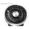 Rotation balle - montre quartz en acier inoxydable avec bracelet en silicone