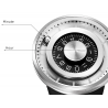 Rotation balle - montre quartz en acier inoxydable avec bracelet en silicone