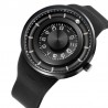 Rotation balle - montre quartz en acier inoxydable avec bracelet en silicone