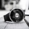 Rotation balle - montre quartz en acier inoxydable avec bracelet en silicone