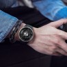 Rotation balle - montre quartz en acier inoxydable avec bracelet en silicone