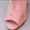 Sandali in pelle scamosciata - stivali con punta aperta e tacco