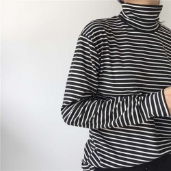 Casual - long sleeve sweater - striped turtleneckHoodies & Jumpers