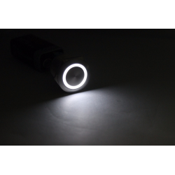 Bouton en acier inoxydable étanche 22mm - interrupteur momentan - lampe ronde plate