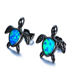 Tartaruga con opale blu - orecchini di moda