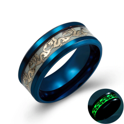 Drago luminoso - anello in acciaio inox