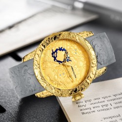 Orologio impermeabile di lusso con scultura di drago