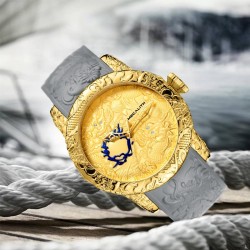 Orologio impermeabile di lusso con scultura di drago