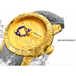 Orologio impermeabile di lusso con scultura di drago