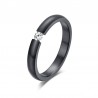Elegante anello con cristallo - acciaio inox