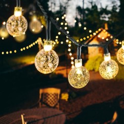 Palle di cristallo LED solari - luci di Natale impermeabili