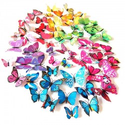 Adesivi farfalle 3D - magneti frigoriferi - 12 pezzi