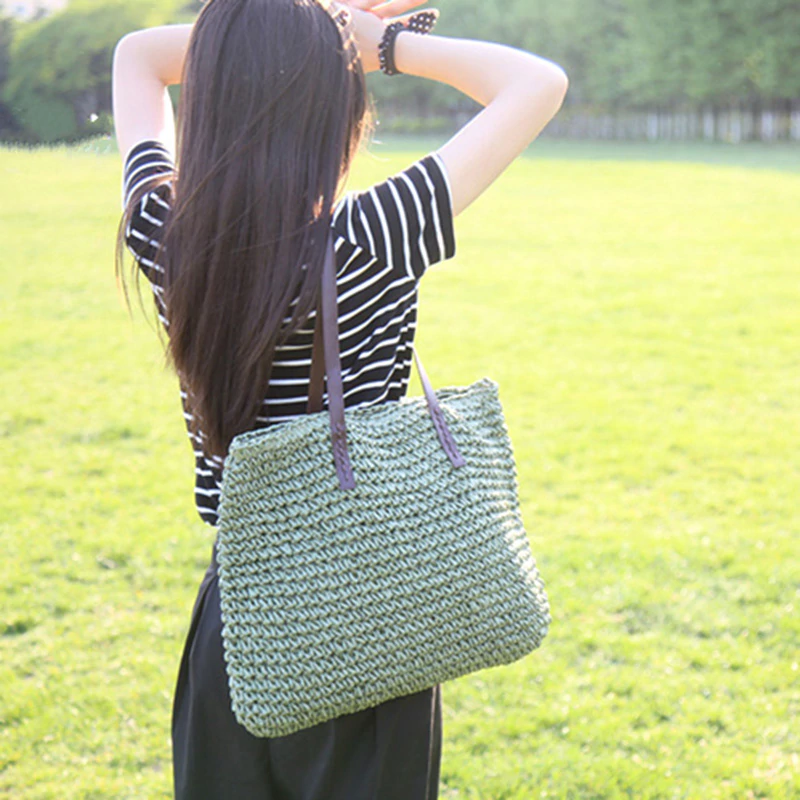 Large beach bag made from strawHandbags