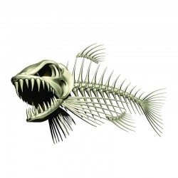 3D pesce scheletro - auto & moto adesivo 13 * 85cm