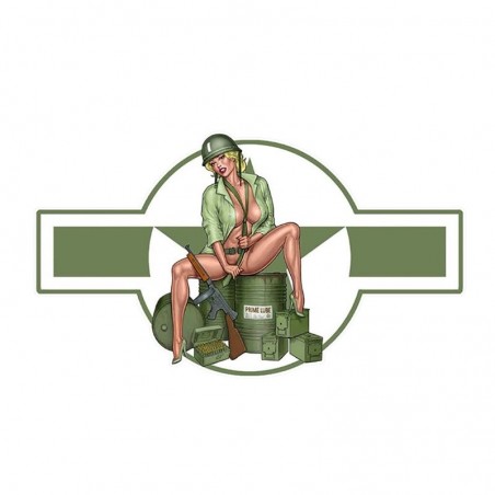 US army girl - car & motorcycle vinyl sticker - waterproof 13 * 7.4cmStickers
