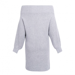 Off-shoulder knitted dress - loose sweaterDresses
