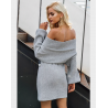 Off-shoulder knitted dress - loose sweaterDresses