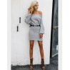 Off-shoulder knitted dress - loose sweaterDresses