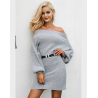 Off-shoulder knitted dress - loose sweaterDresses