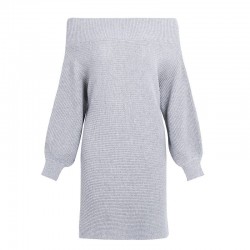 Off-shoulder knitted dress - loose sweaterDresses