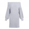Off-shoulder knitted dress - loose sweaterDresses