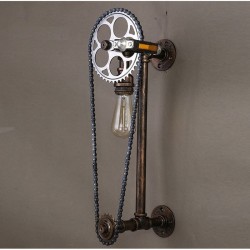 Lampada da parete Vintage con catena di biciclette