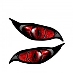 Occhi rossi zombie - adesivo auto vinile 13 * 5 cm 2 pezzi