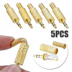 1/8" 3.5mm oro maschio spina cavo coassiale - connettore audio professionale 5 pezzi