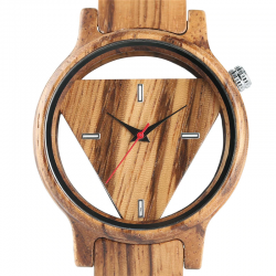 Triangolo geometrico - orologio al quarzo in legno - unisex