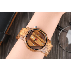 Triangle géométrique - montre Quartz en bois - unisexe