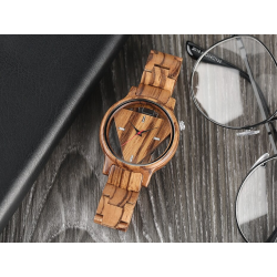 Triangolo geometrico - orologio al quarzo in legno - unisex