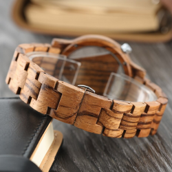 Triangolo geometrico - orologio al quarzo in legno - unisex