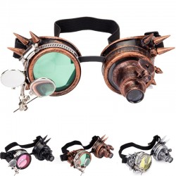 Occhiali tondi Steampunk & gothic - occhiali vintage rivetto con luce