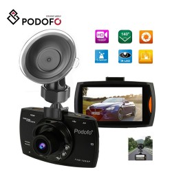 Podofo A2 voiture caméra DVR - G30 pleine HD 1080P 140 degrés - enregistrement vidéo - vision nocturne - G-senseur