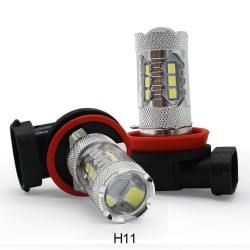 Feu de brouillard de voiture - ampoule LED - H1 H4 H3 H13 H16 1156 9005 9006 - phare - 12V