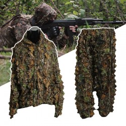 Abito da caccia con foglie 3D - set camouflage